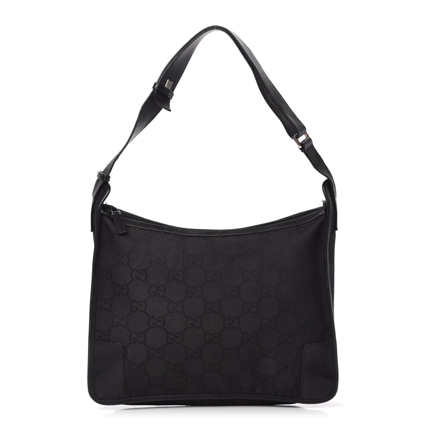 Nylon Monogram Shoulder Bag Black