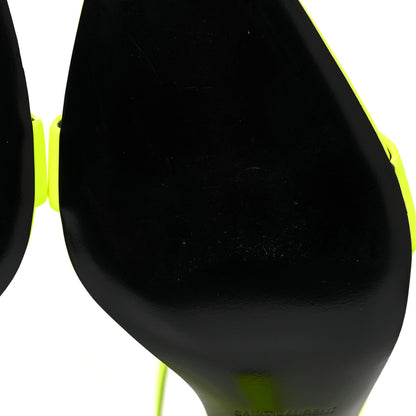 Saint Laurent Patent Calfskin Amber 105 Ankle Strap Sandals 37.5 Yellow Fluo 7 of 10