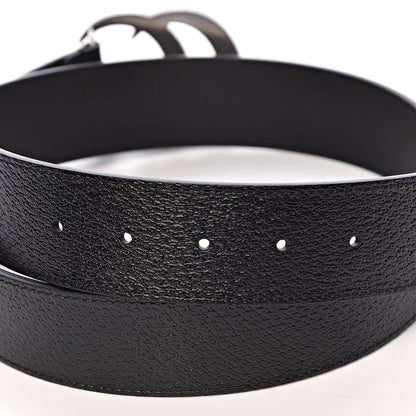 Gucci Textured Dollar Calfskin Nickel Double G 40mm Belt 90 36 Black 4 of 6