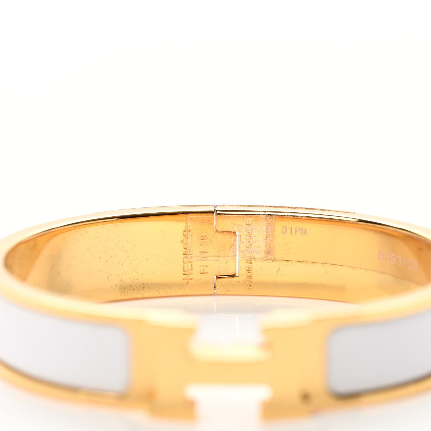 Hermes Enamel Narrow Clic Clac H Bracelet PM White 5 of 5