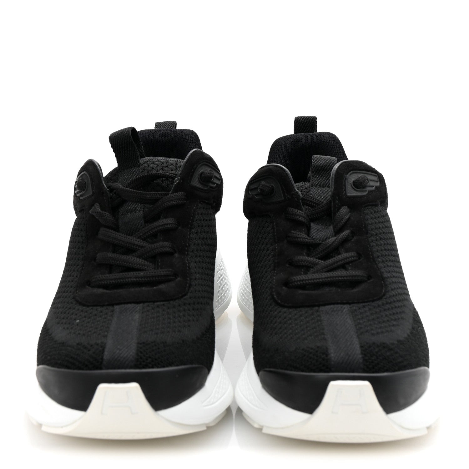 Hermes Technical Knit Suede Heros Sneakers 38 Black 3 of 9