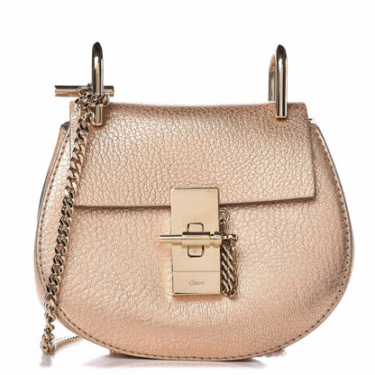 Chloe Metallic Grained Goatskin Nano Drew Shoulder Bag Abstract Gold 1 of 7