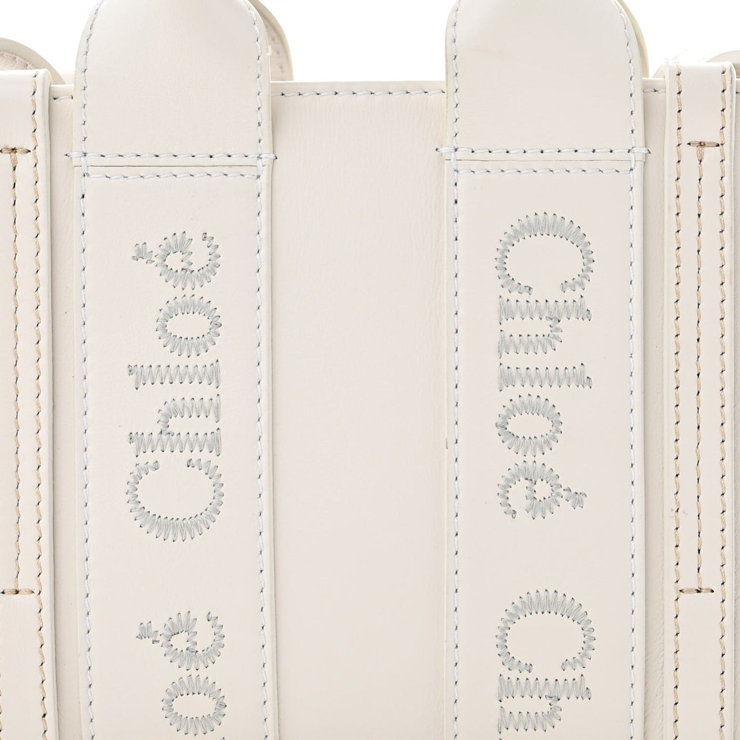 Calfskin Mini Woody Ribbon Tote White
