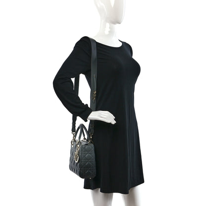 Christian Dior Lambskin Cannage Gradient Small My ABCDior Lady Dior Grey 2 of 11