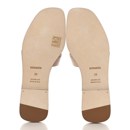 Hermes Box Calfskin Oran Sandals 39 Bois De Santal 6 of 10