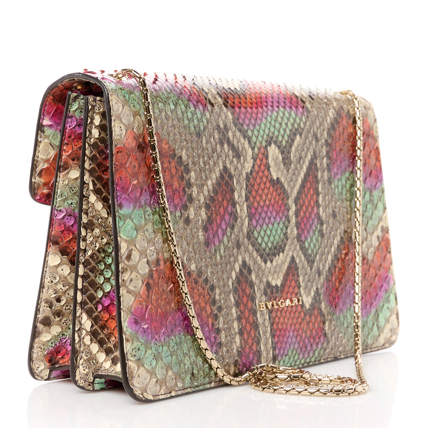 Bulgari Elaphe Serpenti Forever Crossbody Bag Pink Multicolor 3 of 10