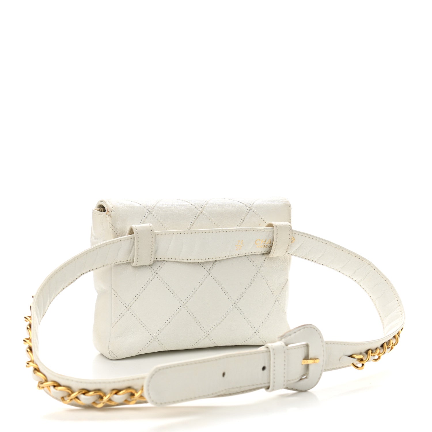Chanel Lambskin Quilted Flap Waist Belt Bag 70 28 White 2 of 17