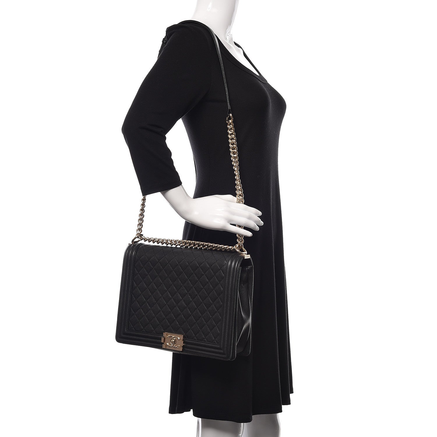 Chanel Caviar Quilted Large Boy Flap Black 2 of 10