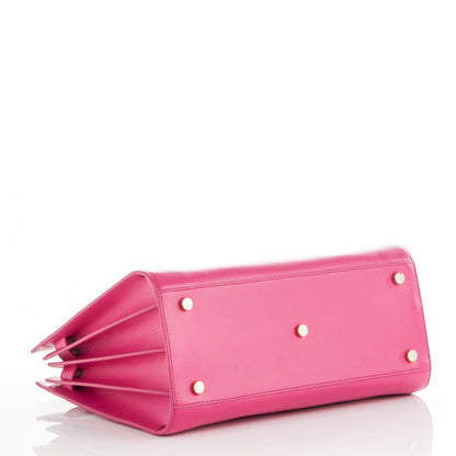 Saint Laurent Calfskin Small Sac De Jour Lipstick Fuchsia 5 of 8