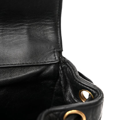 Chanel Lambskin Quilted Drawstring Backpack Black 11 of 16