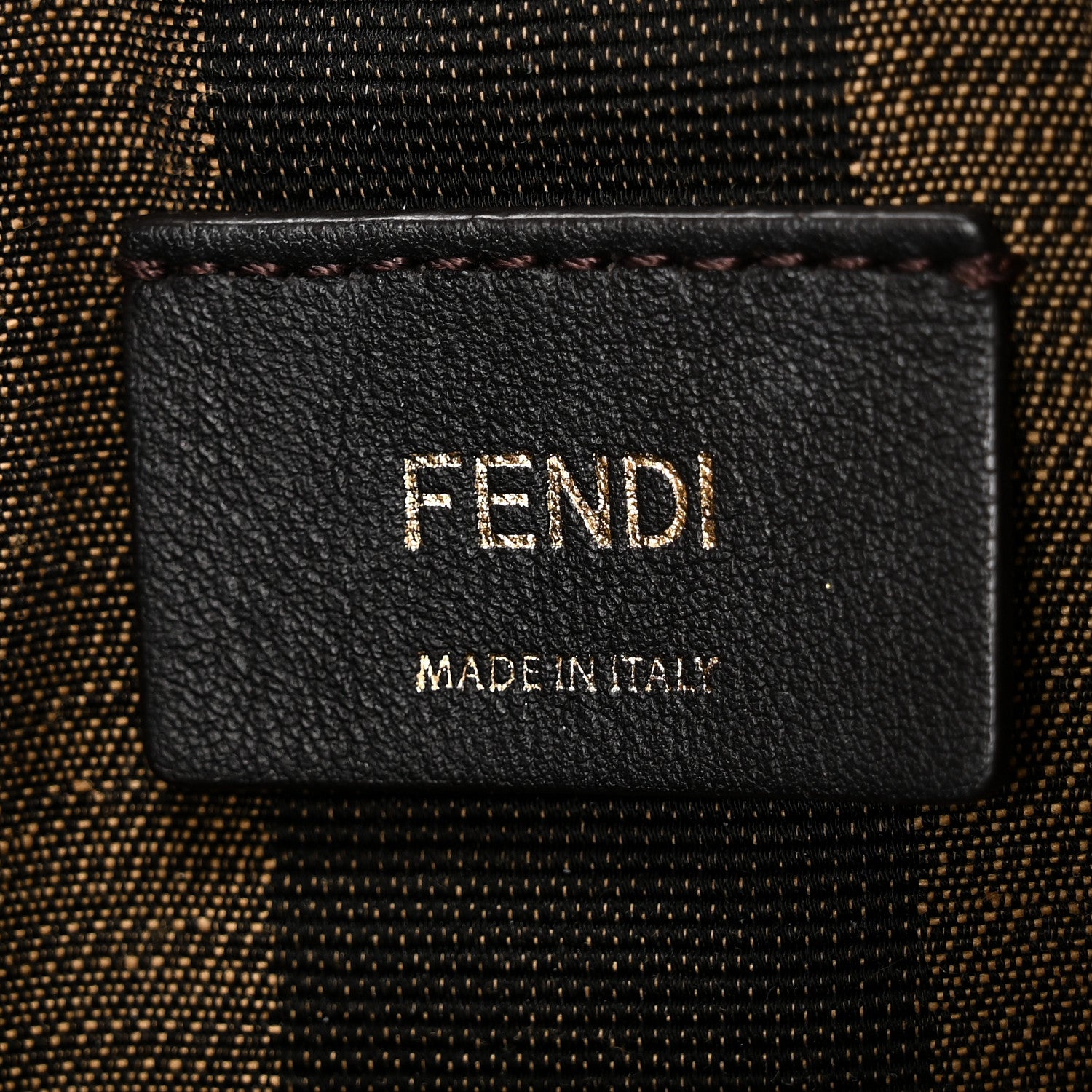Fendi Fabric Jacquard Raffia Straw Pequin Gingham Woven Mini Mon Tresor Bucket Bag Beige Black Natural 6 of 11