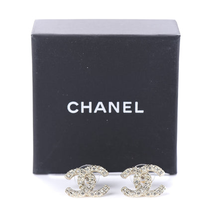 Chanel Crystal CC Earrings Gold 5 of 5