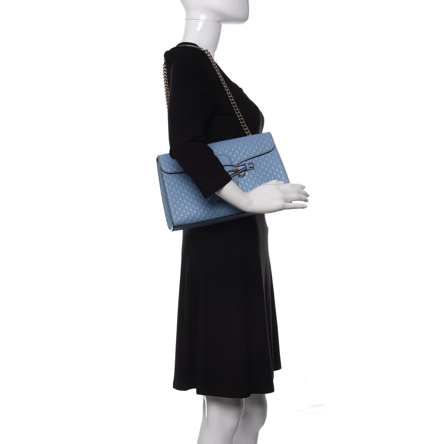 Gucci Microguccissima Medium Emily Chain Shoulder Bag Mineral Blue 2 of 10