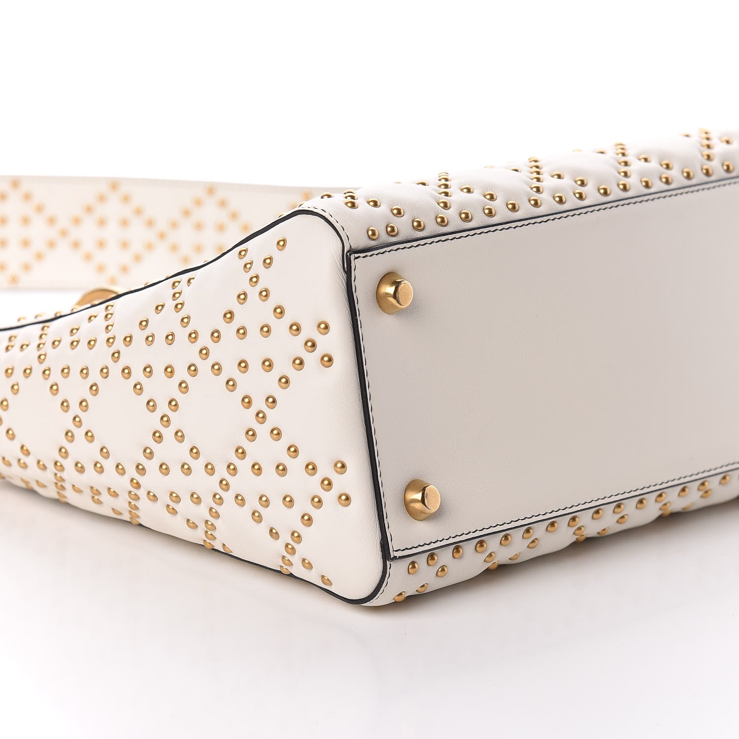 Christian Dior Calfskin Cannage Studded Supple Lady Dior White 7 of 10