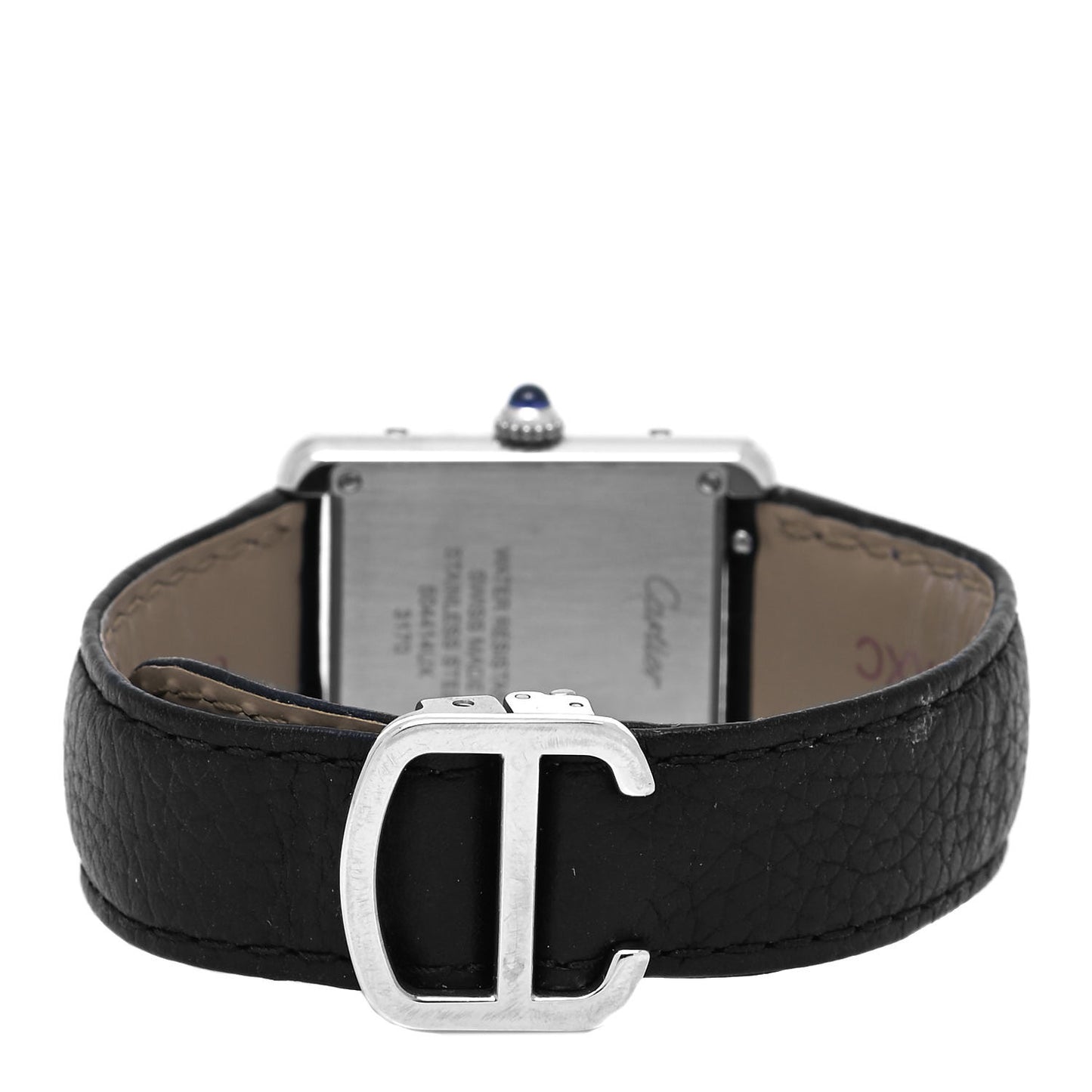 Stainless Steel Calfskin 24mm Tank Solo Quartz Watch