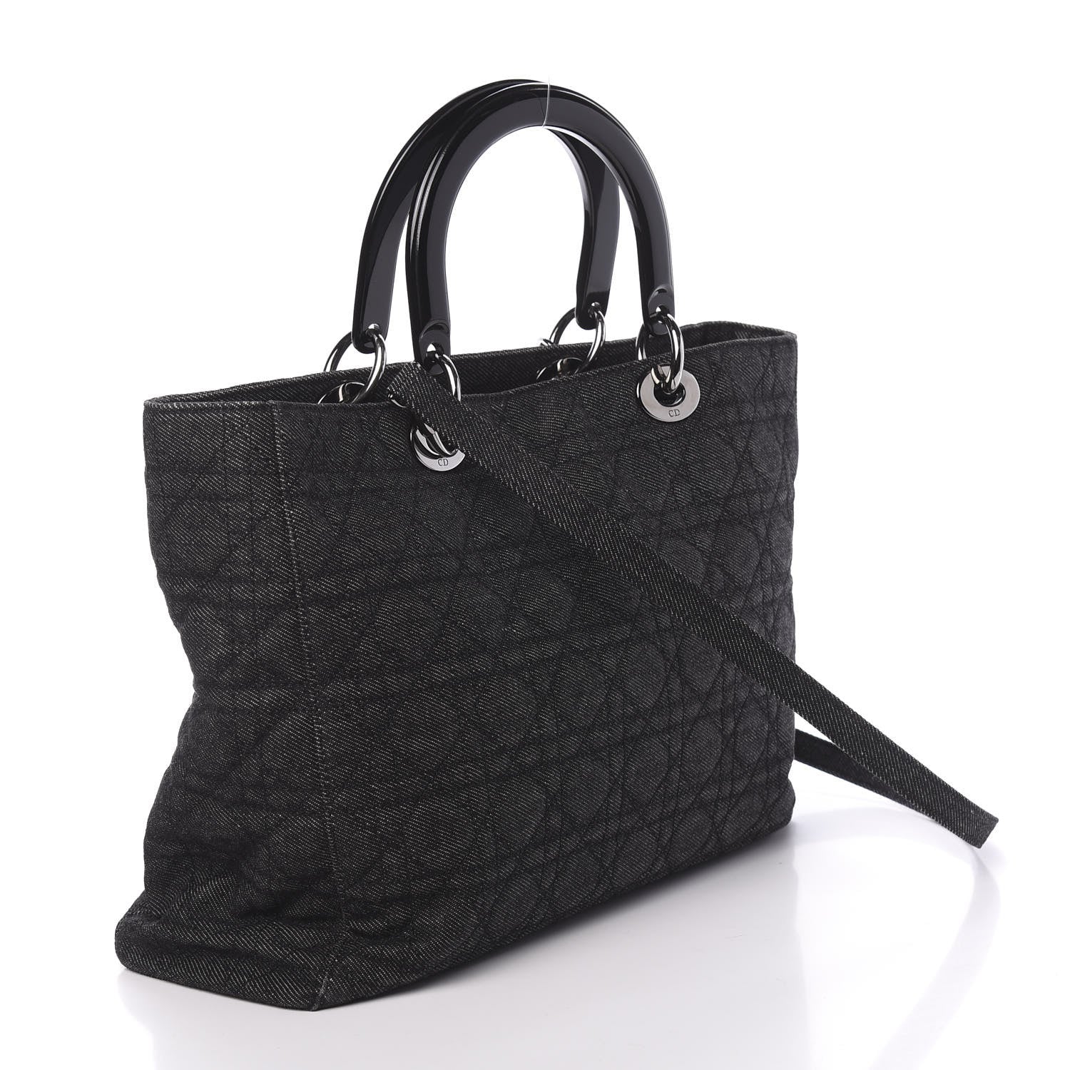 Christian Dior Denim Cannage Soft Large Lady Dior Tote Black 3 of 11