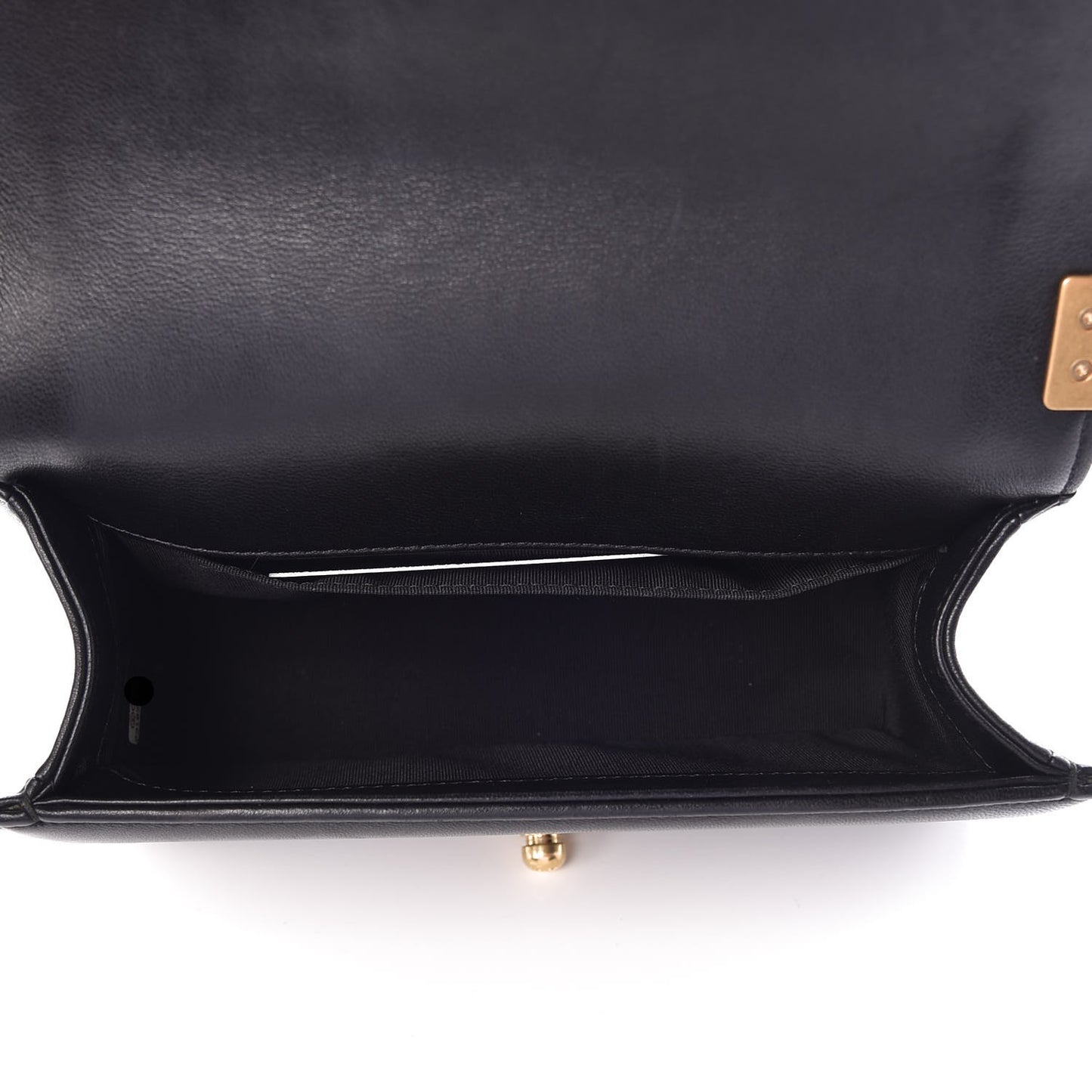 Lambskin Quilted Small Boy Flap Black