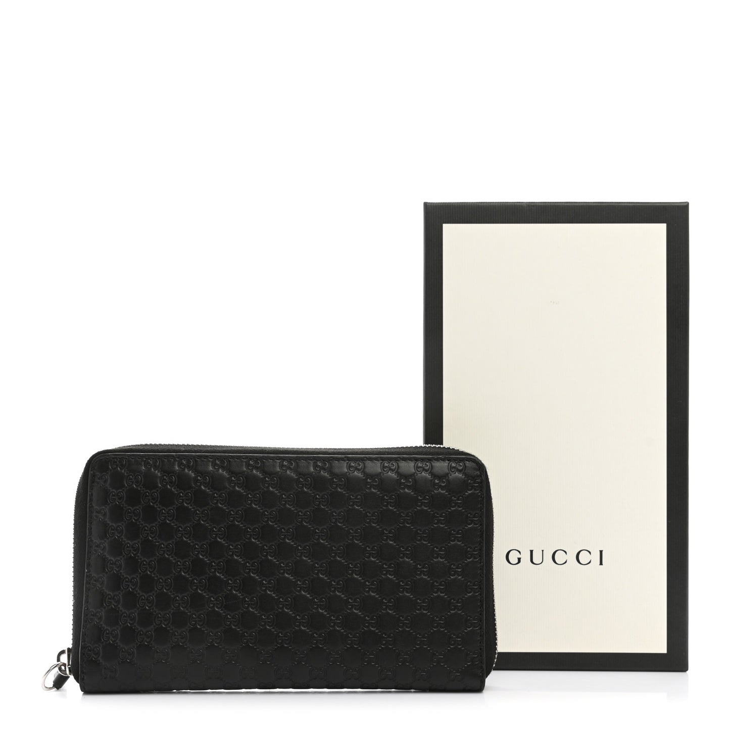 Microguccissima Large Zip Around Organizer Wallet Black
