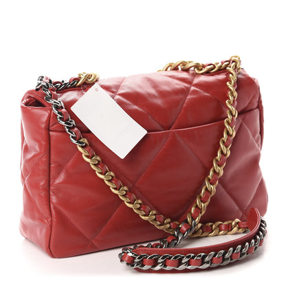 Chanel Goatskin Quilted Large 19 Flap Red 3 of 10