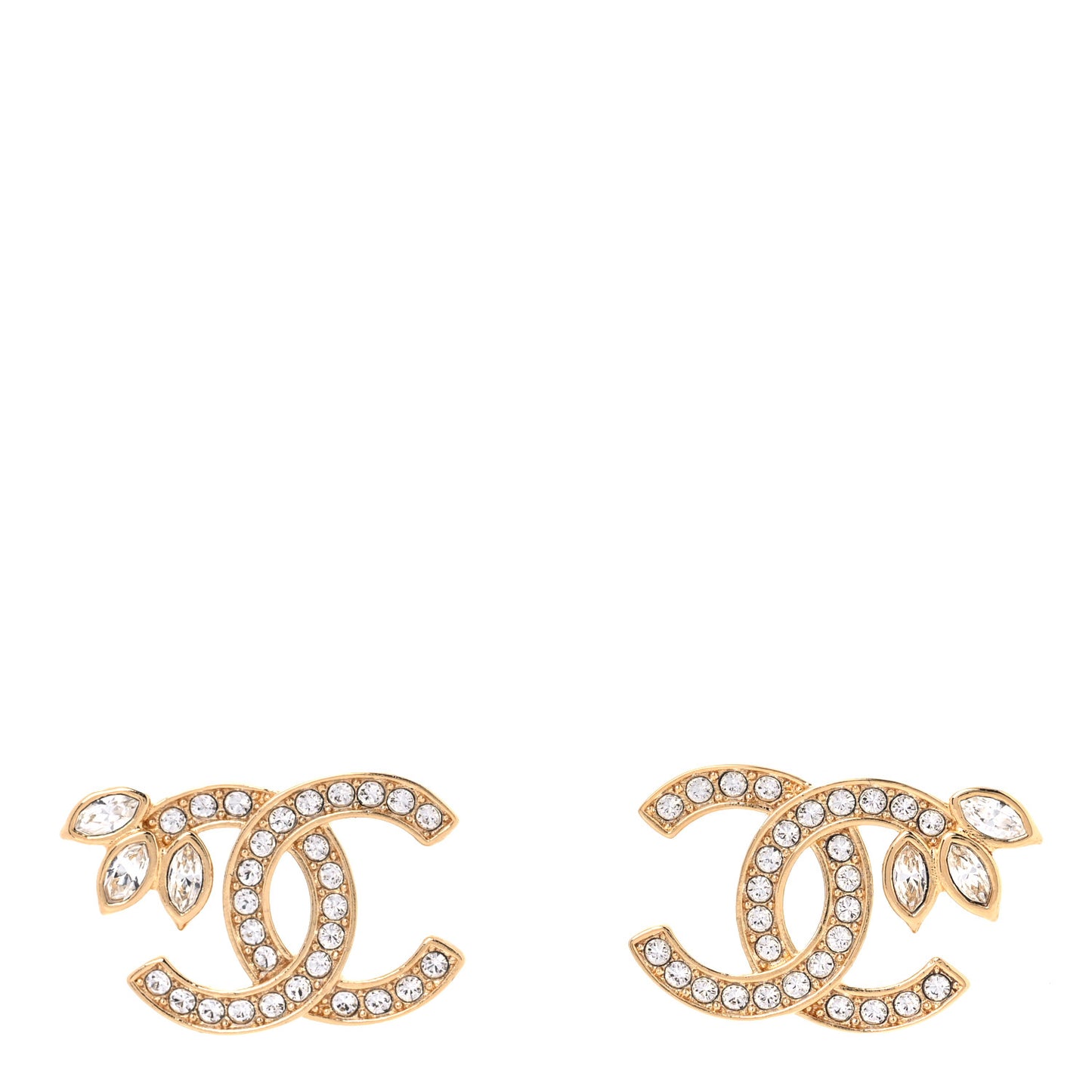 Crystal Wheat CC Earrings Gold