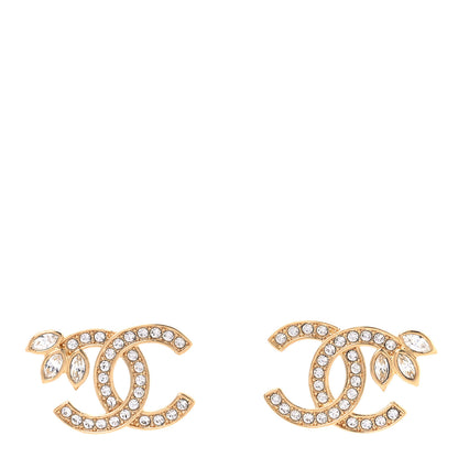 Chanel Crystal Wheat CC Earrings Gold 1 of 5