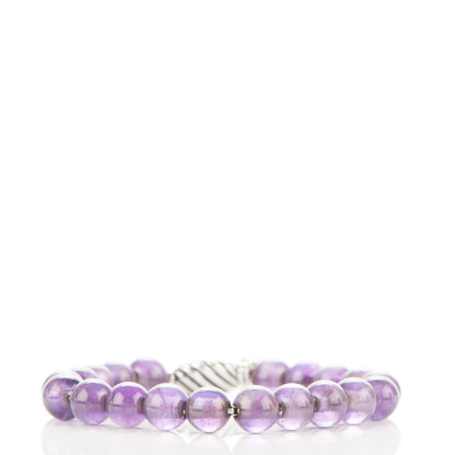 David Yurman Sterling Silver Amethyst 8mm Spiritual Beads Bracelet 1 of 5