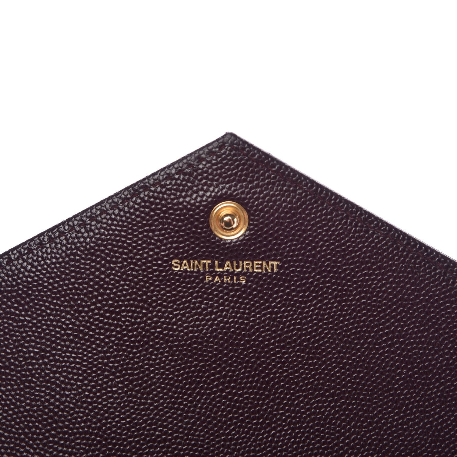 Saint Laurent Grain De Poudre Matelasse Chevron Monogram Chain Wallet Amarena 6 of 9