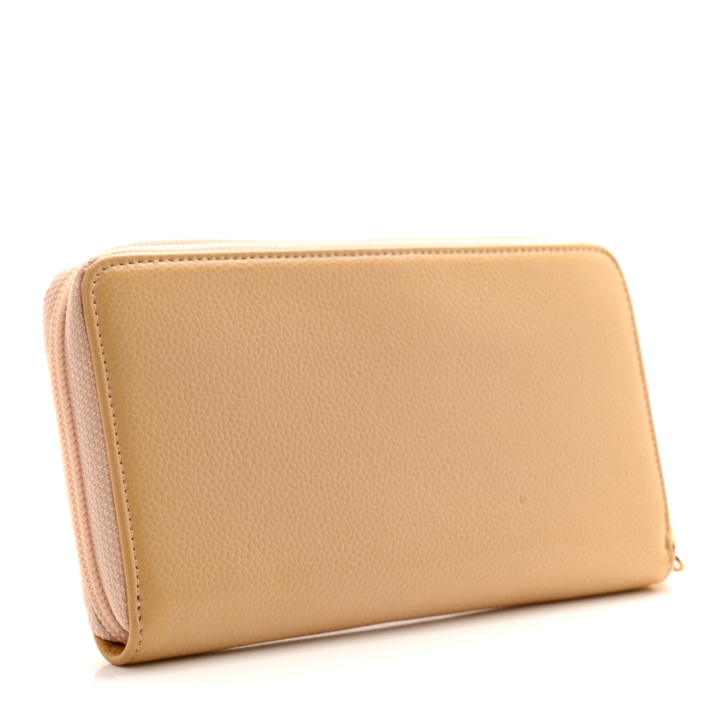 Caviar Large Timeless CC Zip Around Wallet Beige