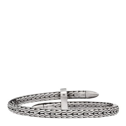 John Hardy Sterling Silver Diamond Classic Chain Spear Flex Cuff Bracelet 2 of 3