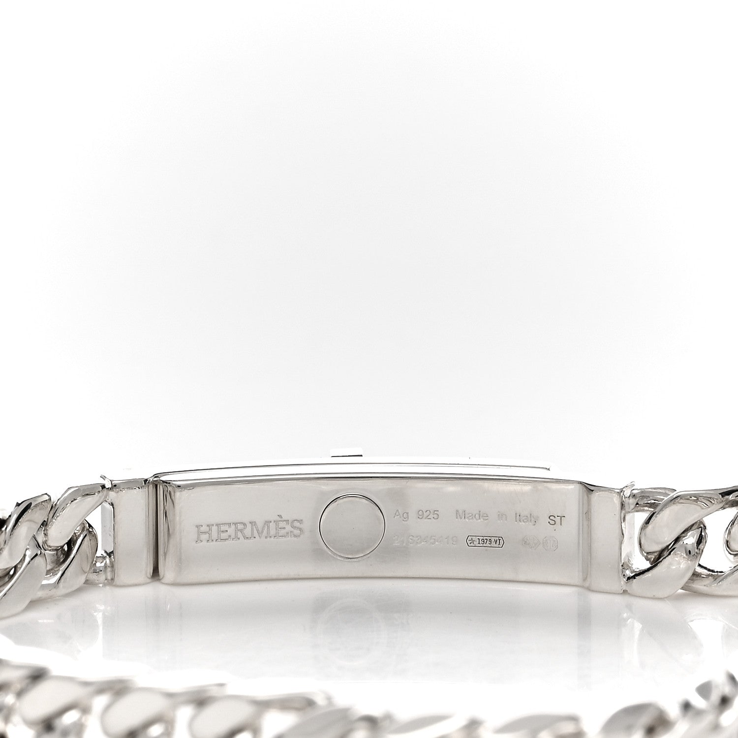 Hermes Sterling Silver TPM Kelly Gourmette Bracelet ST 3 of 3