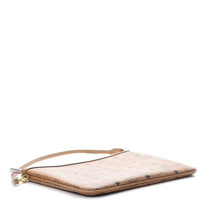 MCM Visetos Liz Shopper Tote Pouch Cognac 4 of 10