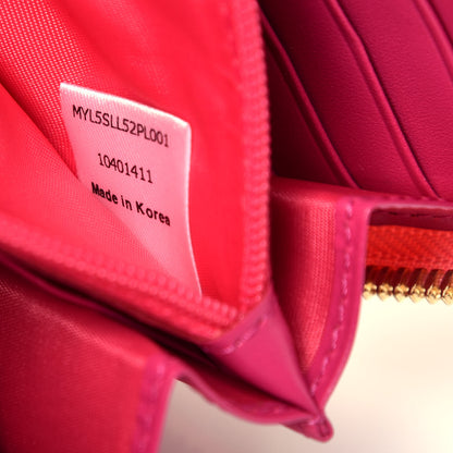 MCM Saffiano Large Mina Zip Around Wallet Pink Yellow 7 of 7