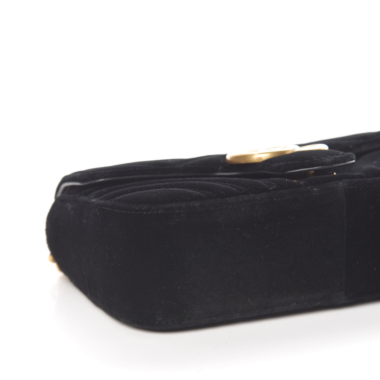 Velvet Matelasse Mini GG Marmont Shoulder Bag Black