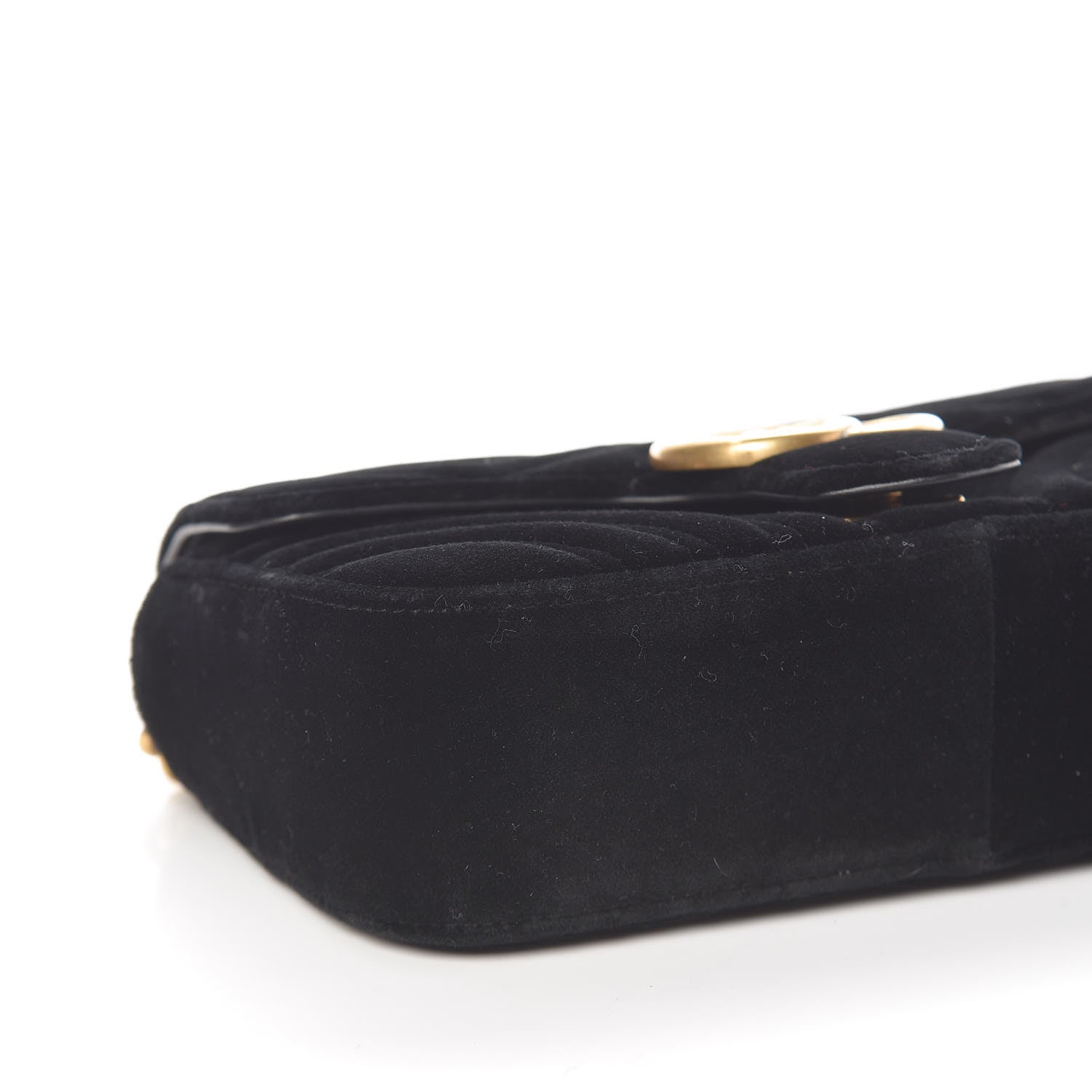 Gucci Velvet Matelasse Mini GG Marmont Shoulder Bag Black 8 of 10