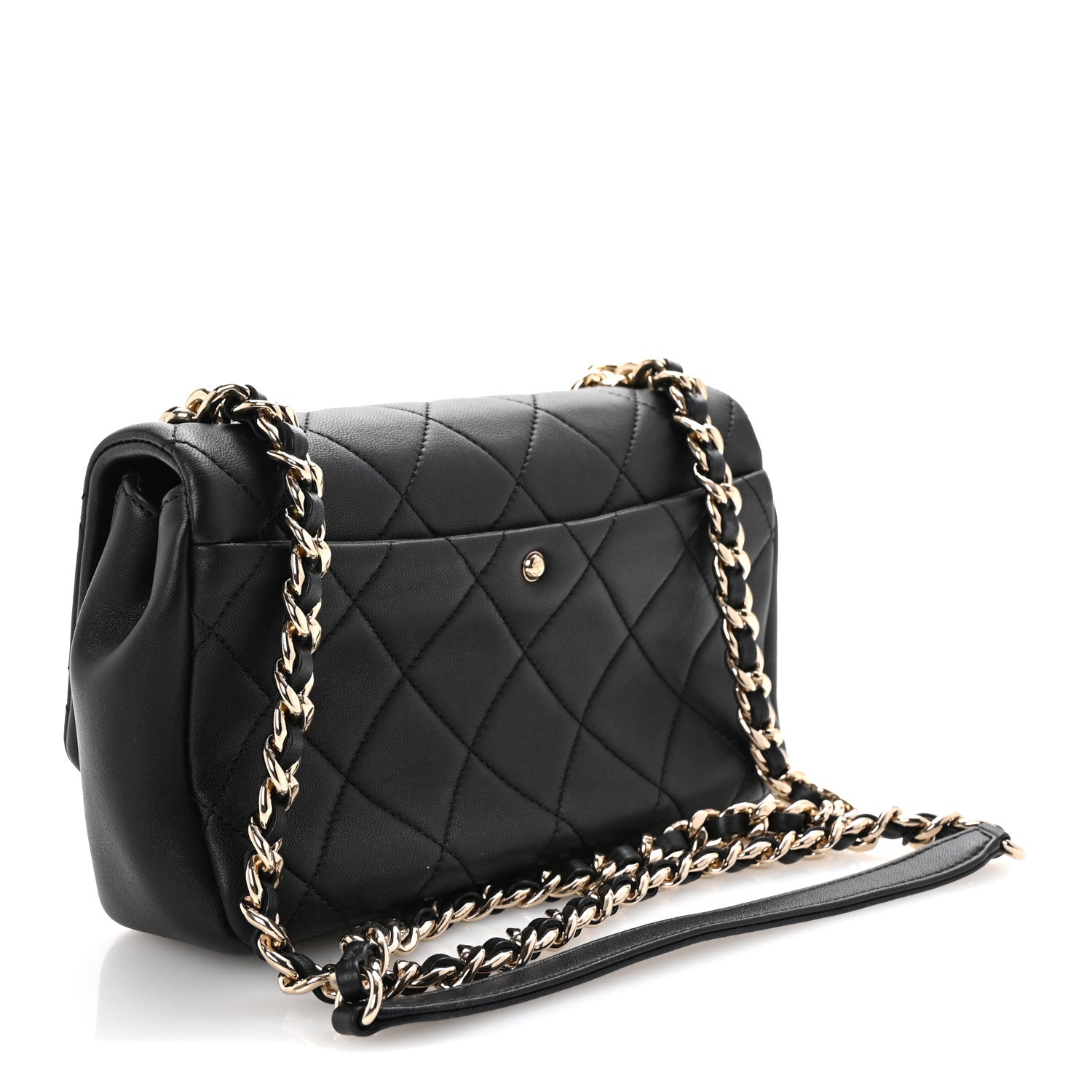 Chanel Lambskin Quilted Resin Bi-Color Chain Flap Bag Black 3 of 13