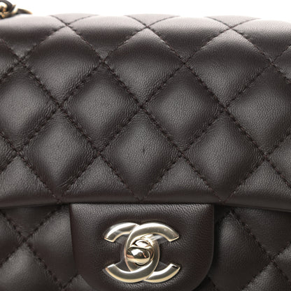 Chanel Lambskin Quilted Mini Rectangular Flap Dark Brown 11 of 12