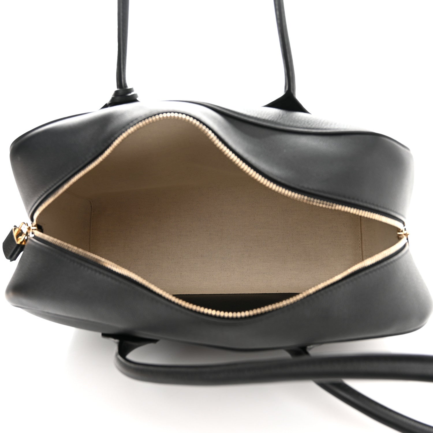 Burberry Grained Calfskin Large Half Cube Bowling Bag Black 5 of 13