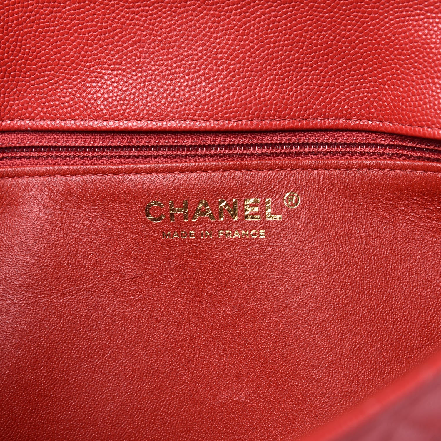 Chanel Caviar Quilted Flap Clutch Red 6 of 9