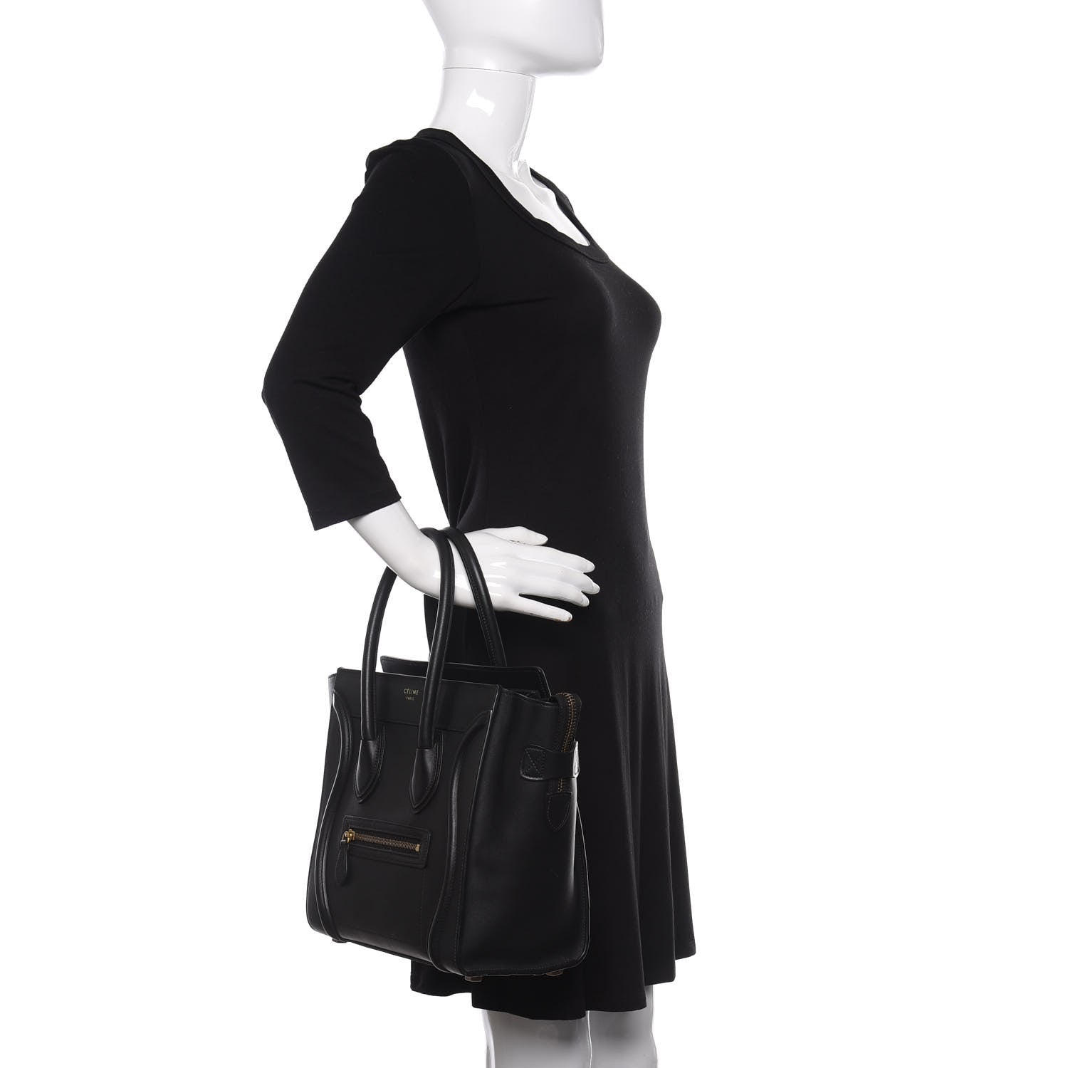 Celine Smooth Calfskin Micro Luggage Black 2 of 12