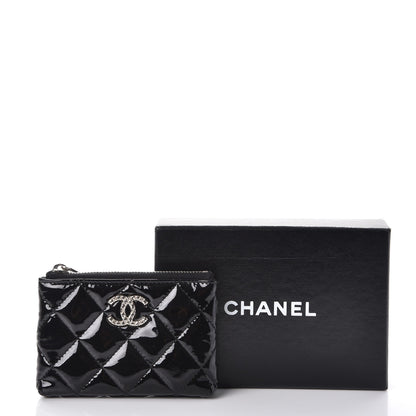 Chanel Patent Quilted Brilliant Key Holder Case Black 9 of 9