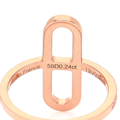 Hermes 18K Rose Gold Diamond Ever Chaine d'Ancre Small Ring 51 5.75 5 of 6
