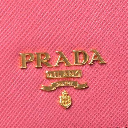 Prada Saffiano Multicolor Compact Wallet Peonia Begonia 9 of 10