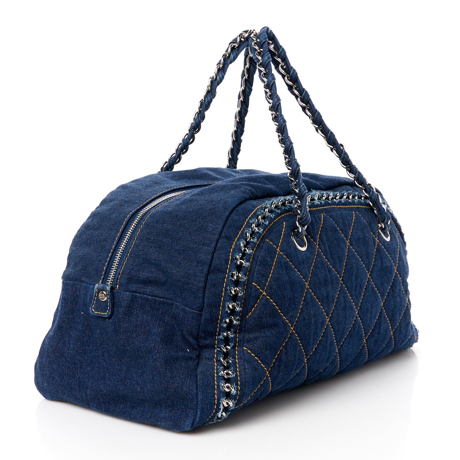 Chanel Denim Luxe Ligne Large Bowler Blue Blue 3 of 14