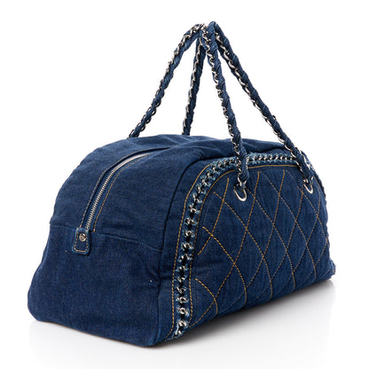 Chanel Denim Luxe Ligne Large Bowler Blue Blue 3 of 14