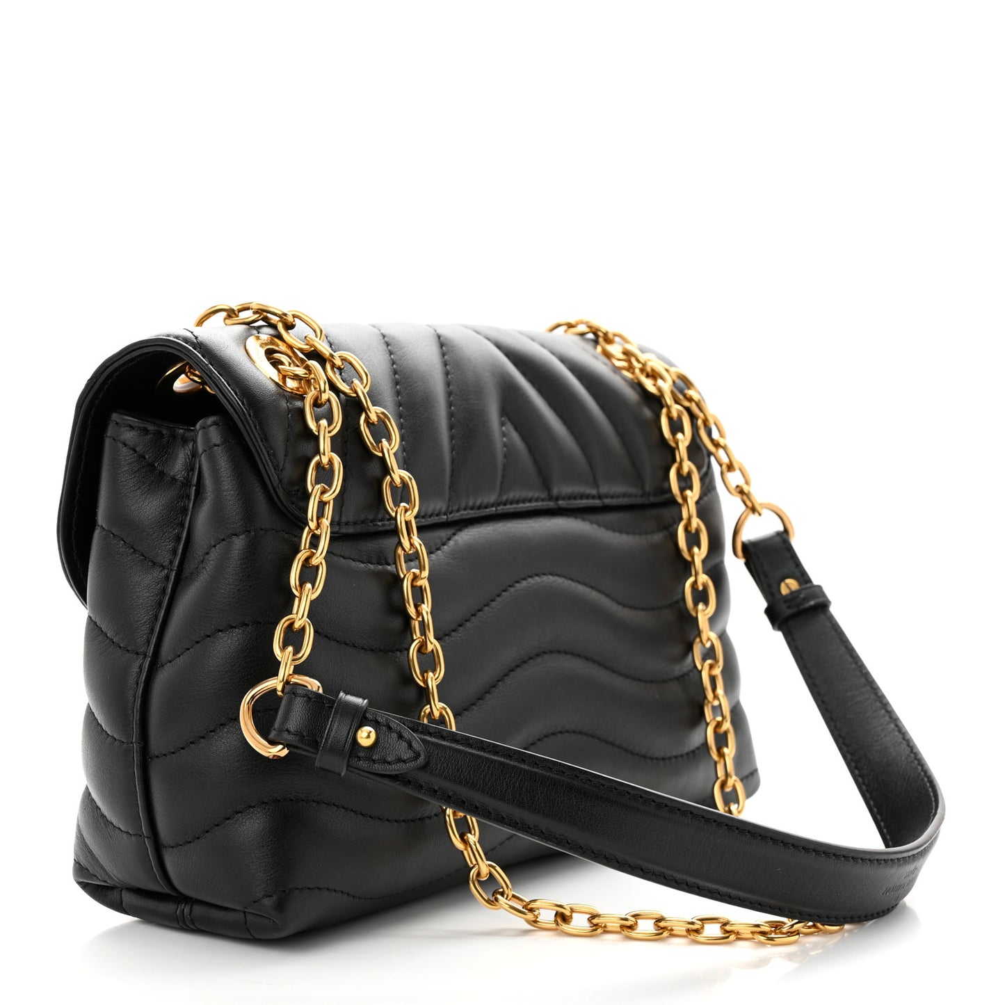 Calfskin LV New Wave Chain Bag Black