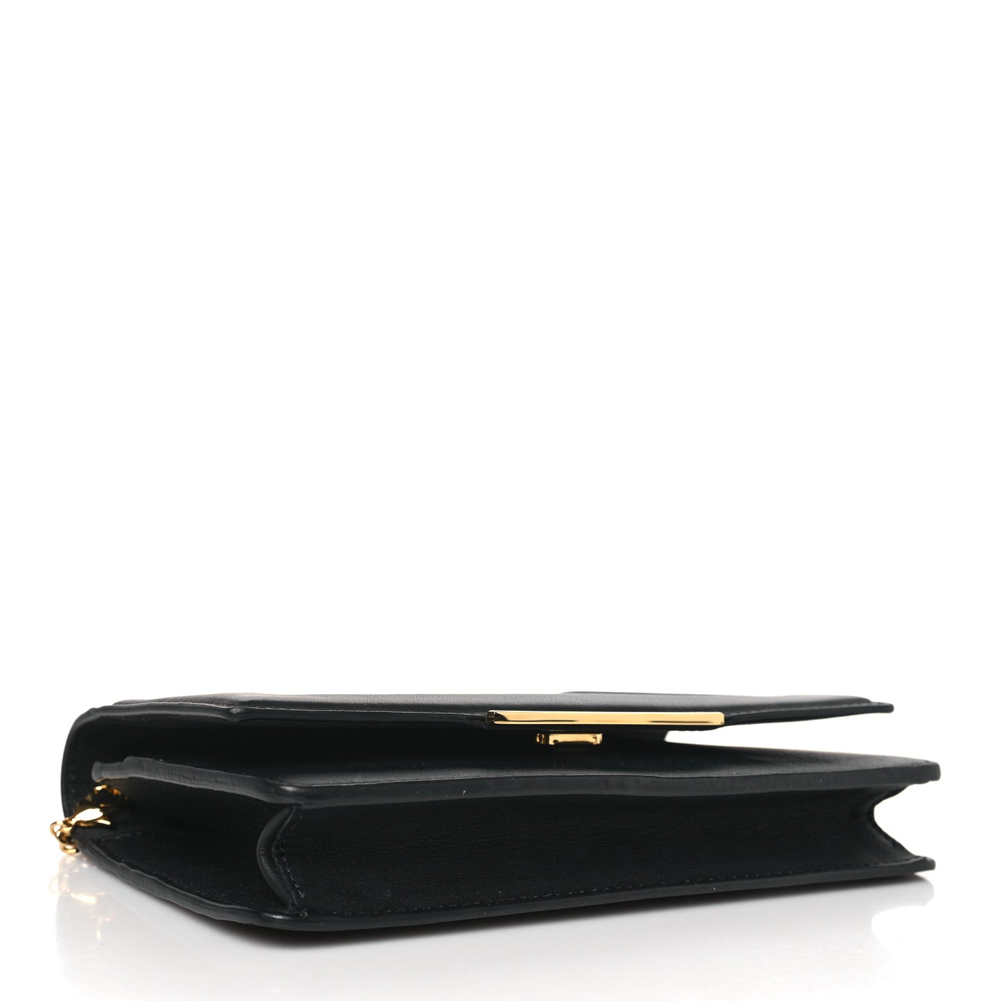 Vitello Flamingo Tube Wallet on Chain Black
