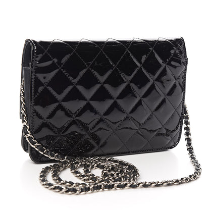 Chanel Patent Quilted Brilliant Wallet On Chain WOC Black 3 of 13