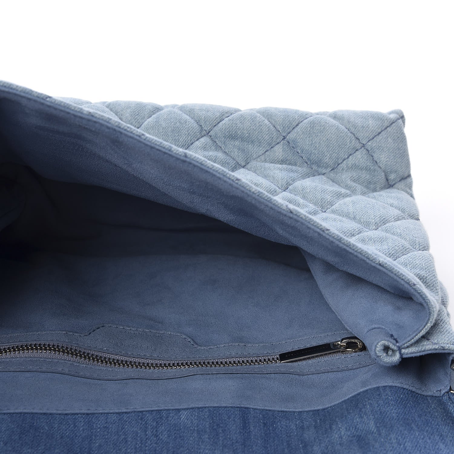 Stella McCartney Eco Denim Quilted Large Beckett Shoulder Bag Blue 4 of 8