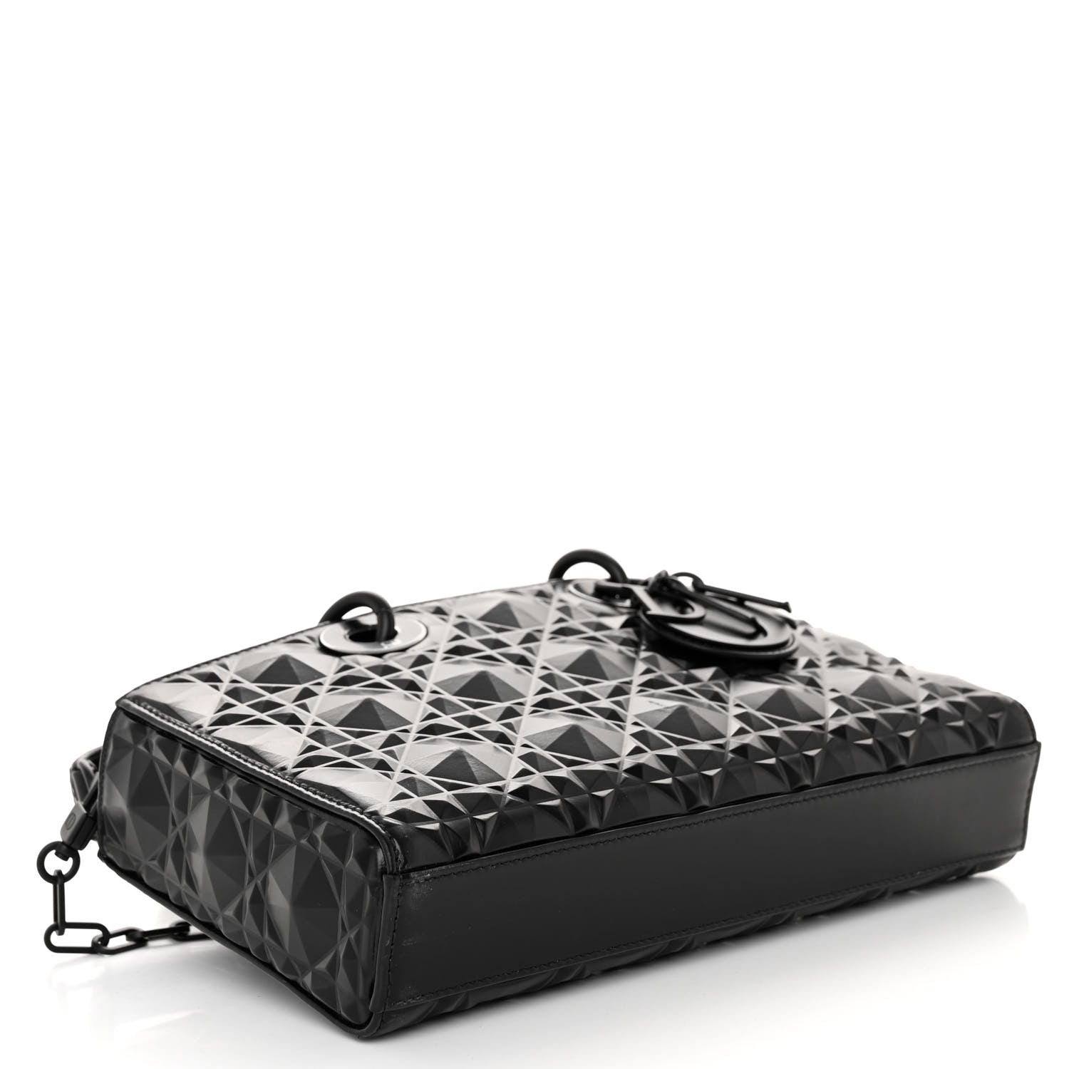 Christian Dior Calfskin Cannage Diamond Medium Lady D-Joy Black 4 of 9
