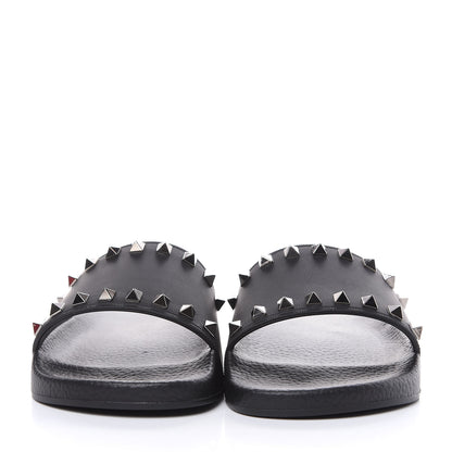 Valentino Garavani Rubber Rockstud Slide Sandals 37 Black 2 of 8